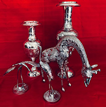 Miscellaneous Silver plated figurines and vases