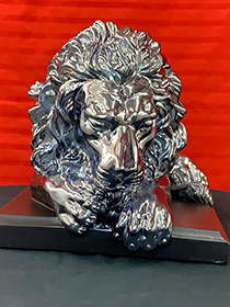 Silver plated lion